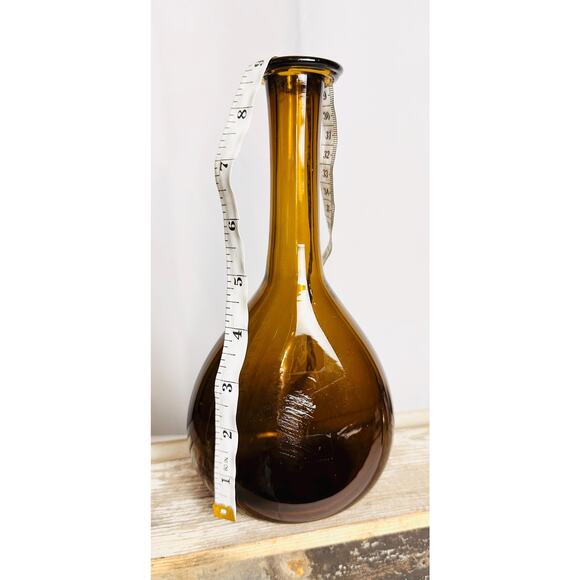 Blenko CW 12 Amber Glass Handblown Bottles, Wine decanters - Picture 9 of 10